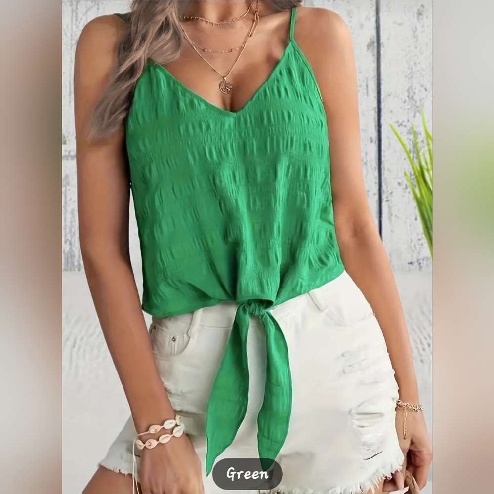 🆕️Spaghetti Strap Tank-Top w/Tie  Front